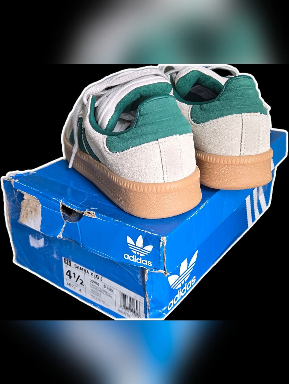 NIB Adidas Originals Samba XLG Suede Sneakers size Y4.5/W6 - Picture 2 of 12